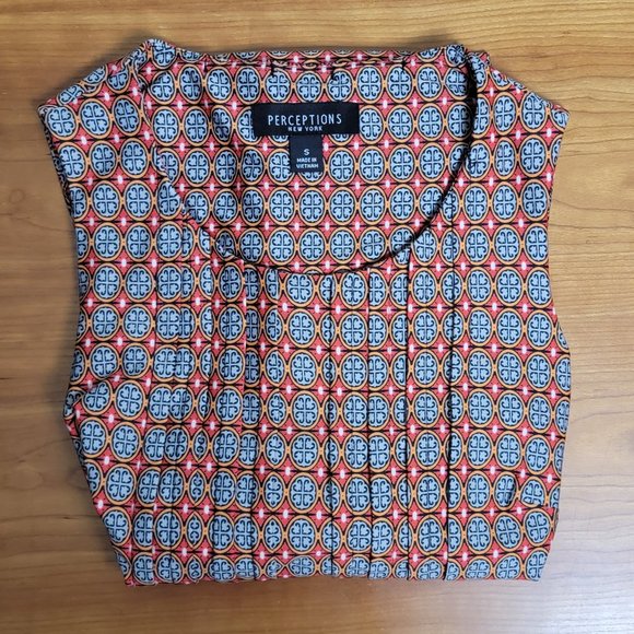 Perceptions New York Sleeveless Border Print Pleated Summer Dress - S - Picture 4 of 7